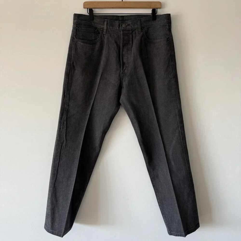 Levi’s 501 Straight Leg White Oak Cone Dark Gray Denim Button Jeans 36X34 Grunge